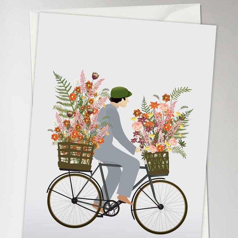 Trendform Greeting Card Bicycle With Flowers