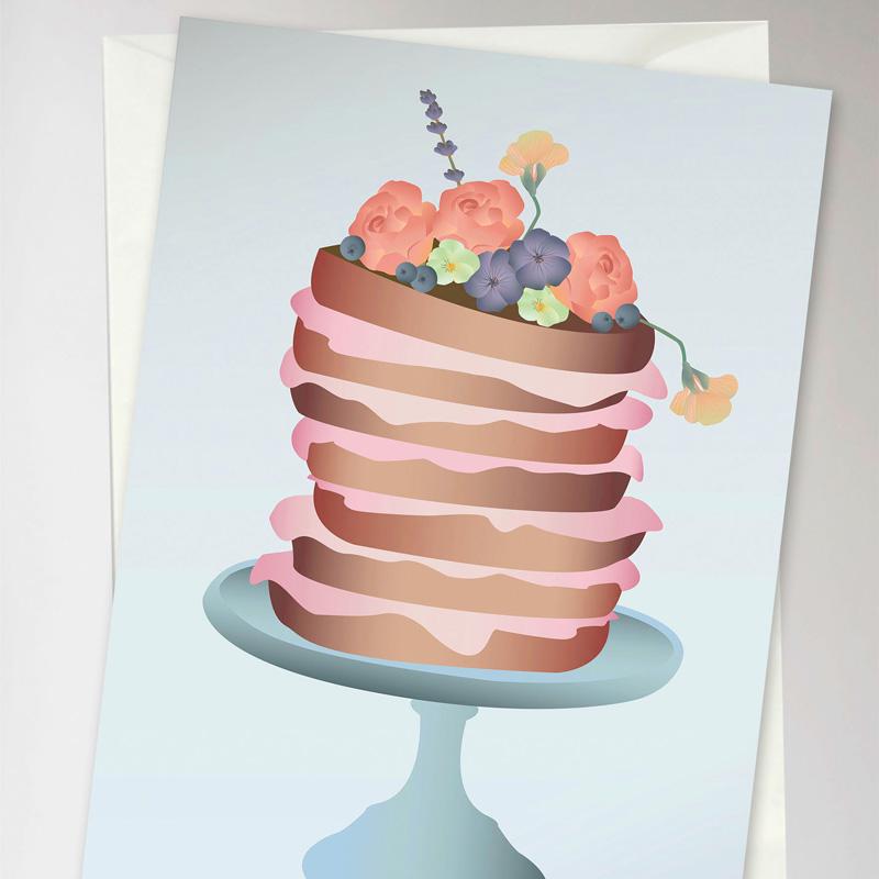Trendform Greeting Card Cake With Flowers