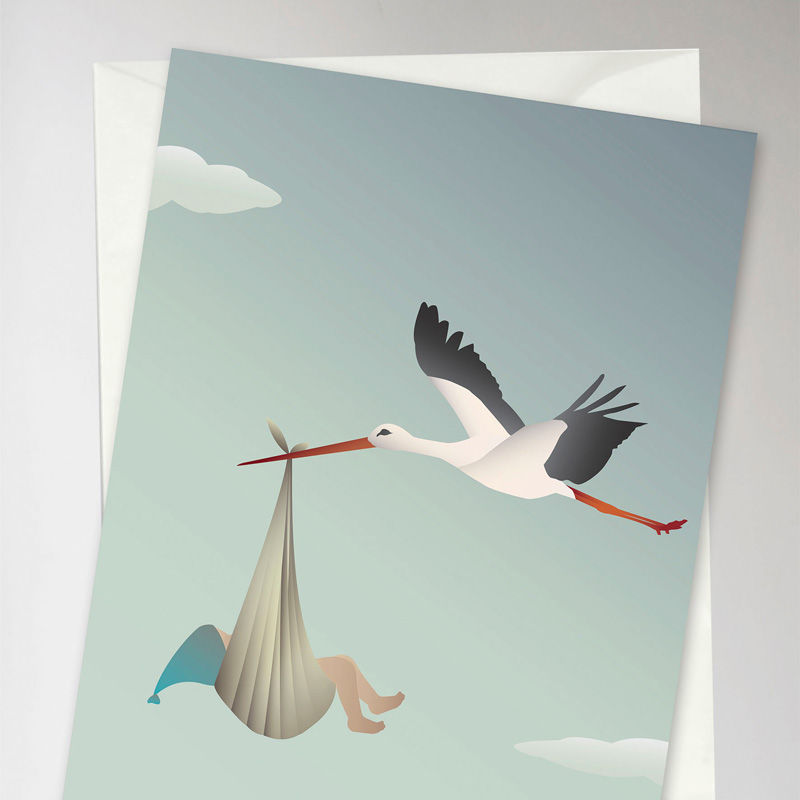 Trendform Greeting Card The Stork Blue