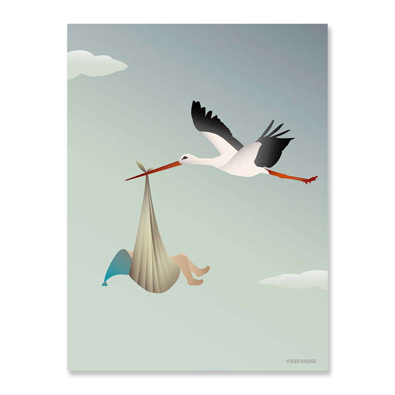 Trendform Greeting Card The Stork Blue