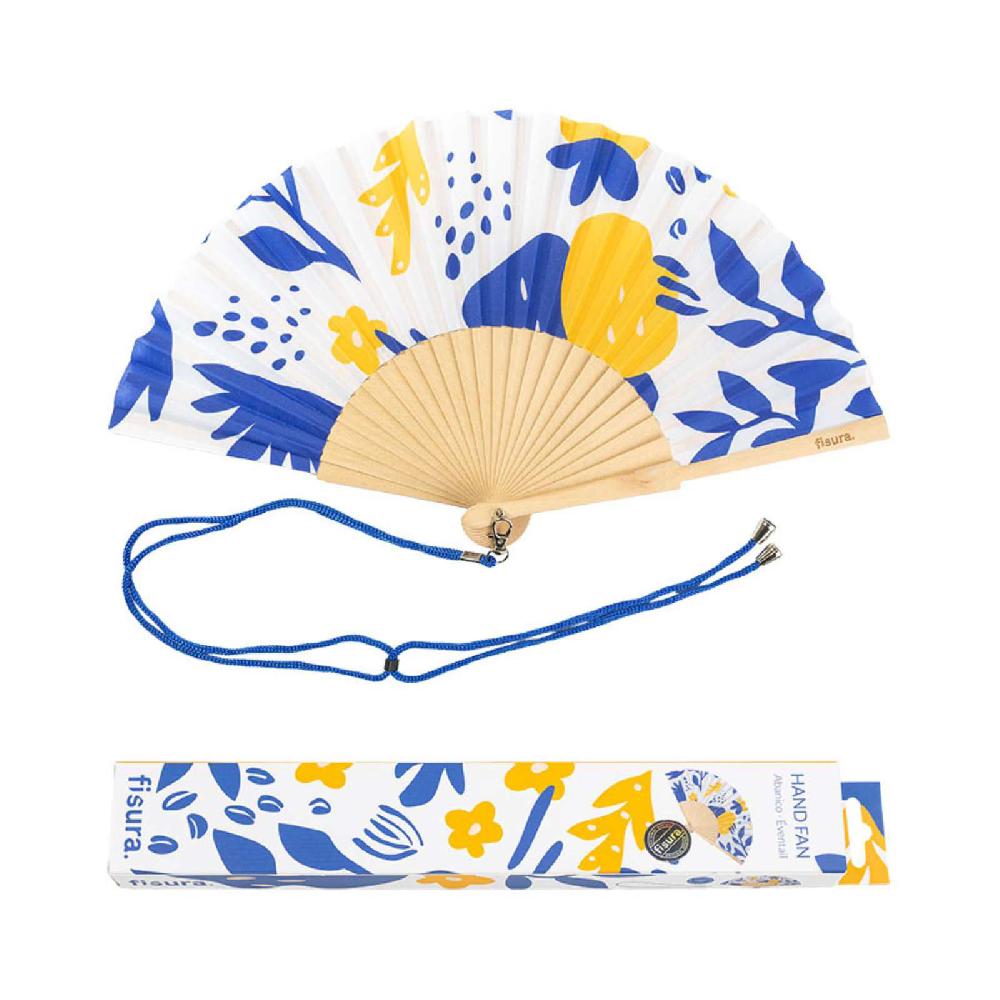 Trendform Handfächer BLUE & YELLOW FLOWERS