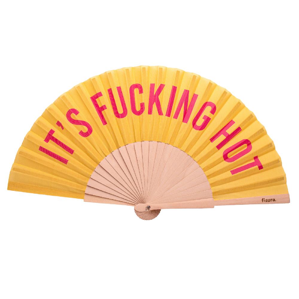 trendform Handfächer FUCKING HOT yellow & pink