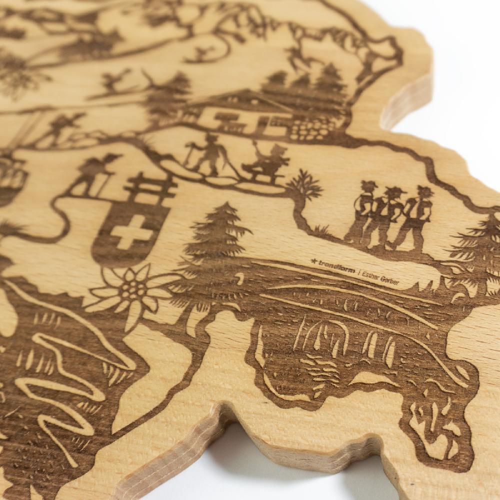 Trendform Holzbrett SWISS MAP
