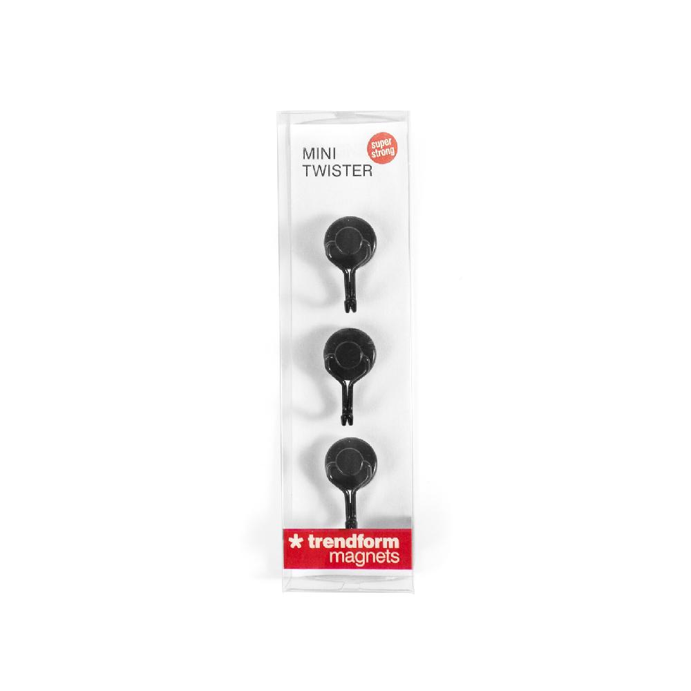 Trendform Magnethaken MINI TWISTER 3er Set Schwarz