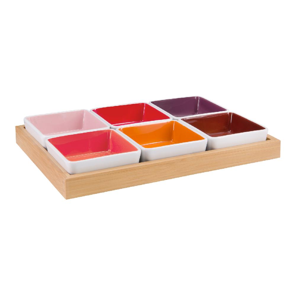 trendform Schalenset mit Holztablett 7er Set