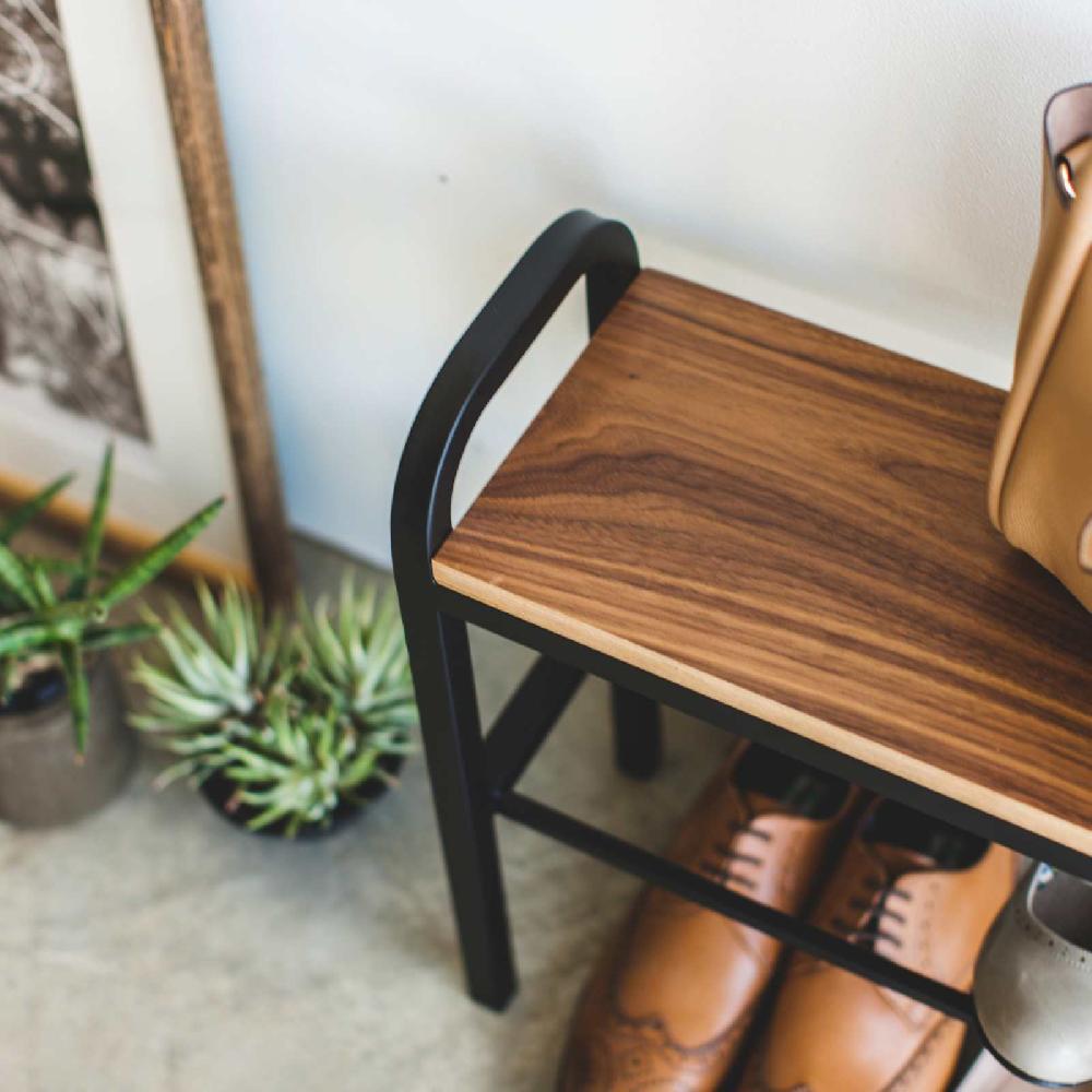 Trendform Schuhregal TOWER Mit Holzablage Schwarz