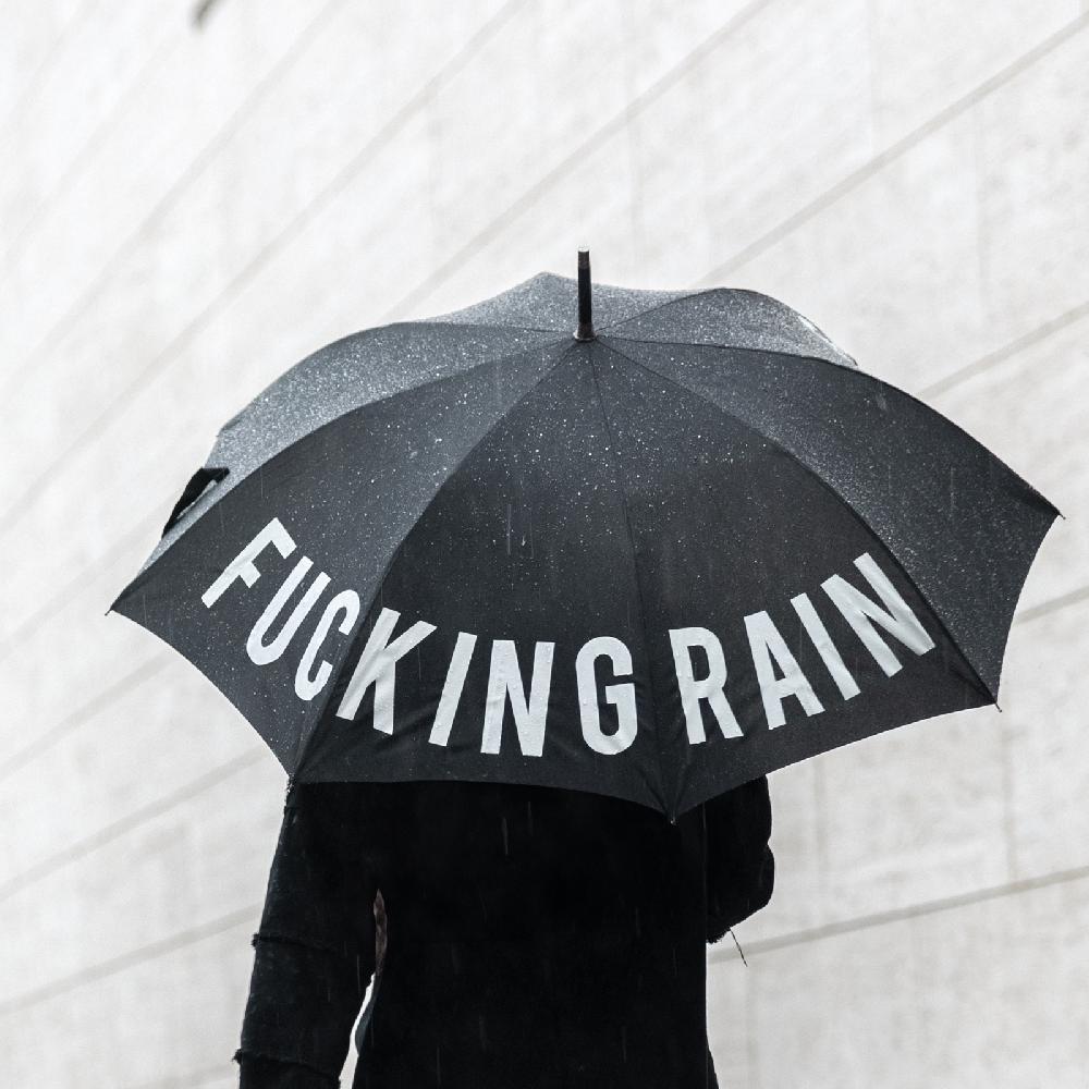 Trendform Stockschirm Fucking Rain Schwarz