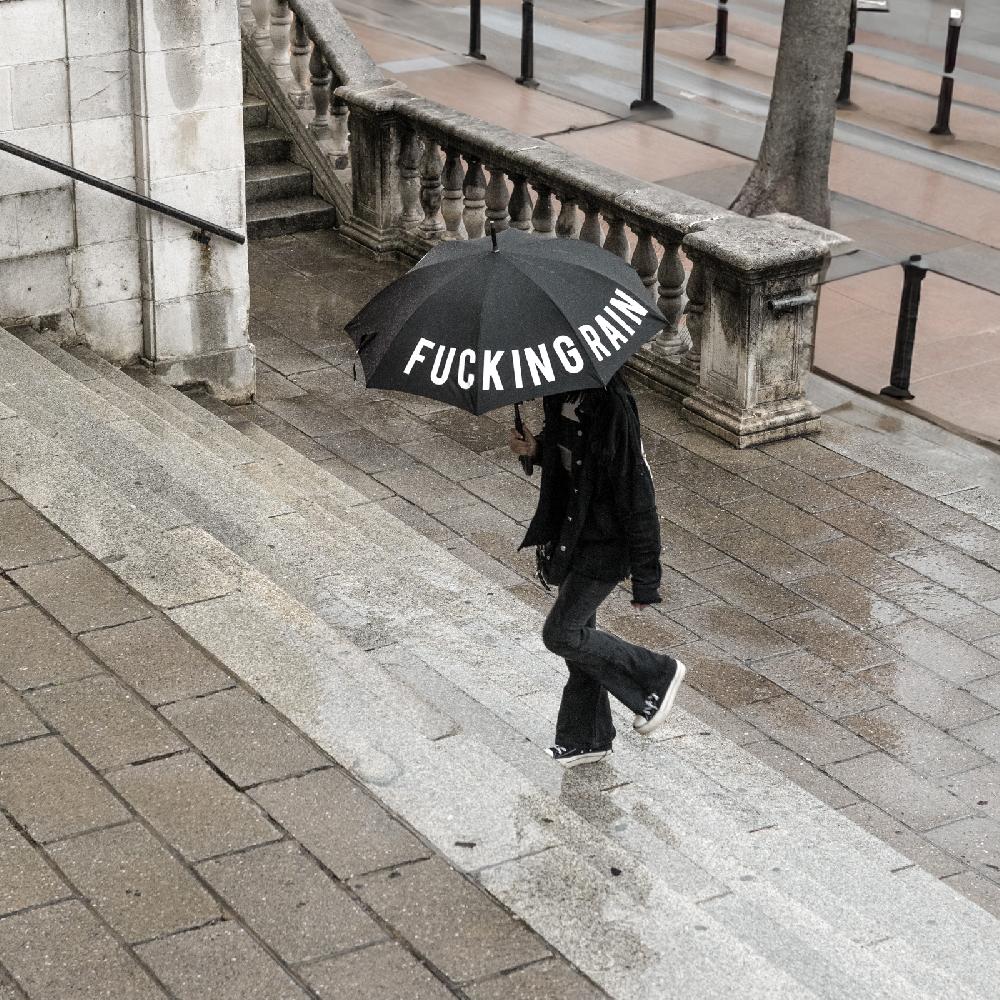 Trendform Stockschirm Fucking Rain Schwarz