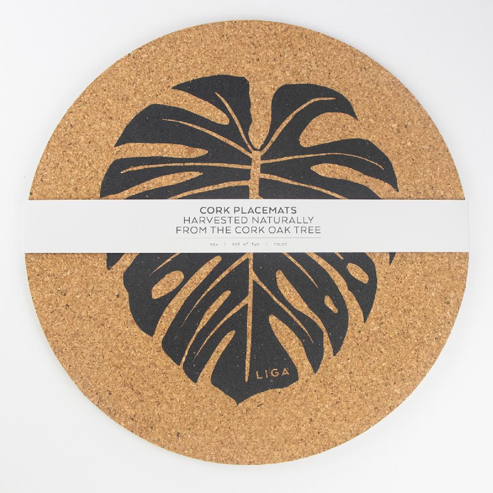 Trendform Tischset CORK MAX MONSTERA 2er Set Ø34cm