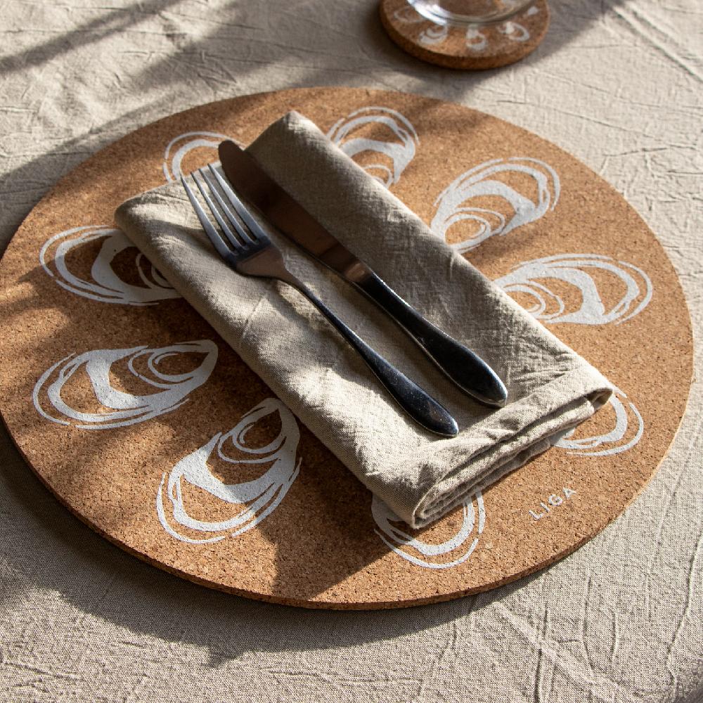 Trendform Tischset CORK MAX OYSTER 2er Set Ø34cm