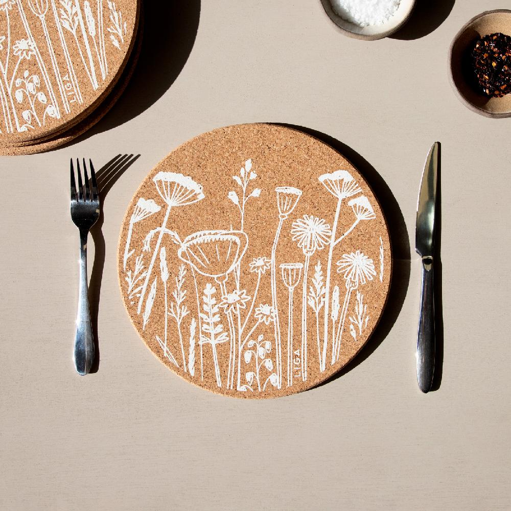 Trendform Tischset/Untersetzer CORK FLOWERS Ø25cm