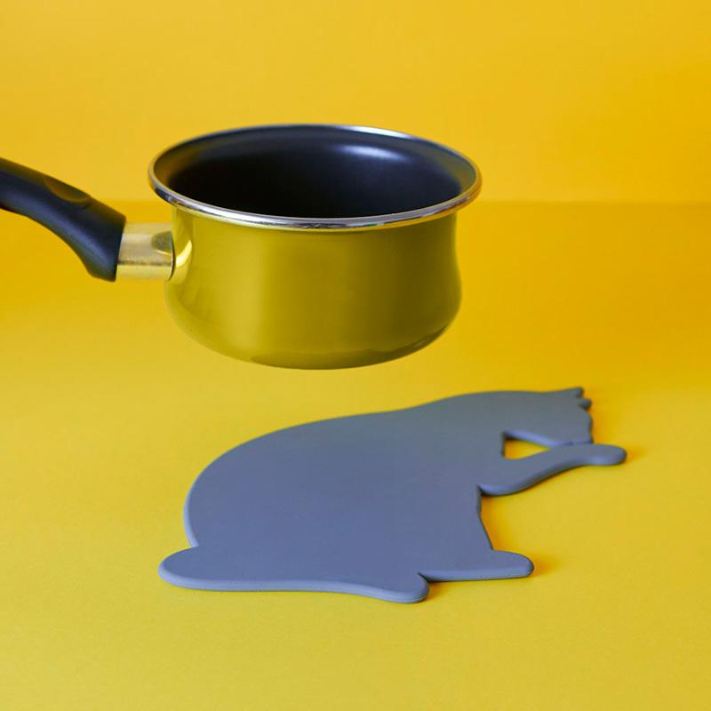 Trendform Topf-Untersetzer FELINE Grau Aus Silikon