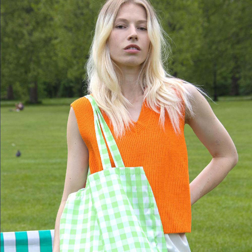 Trendform Tote Bag Lime Green Gingham