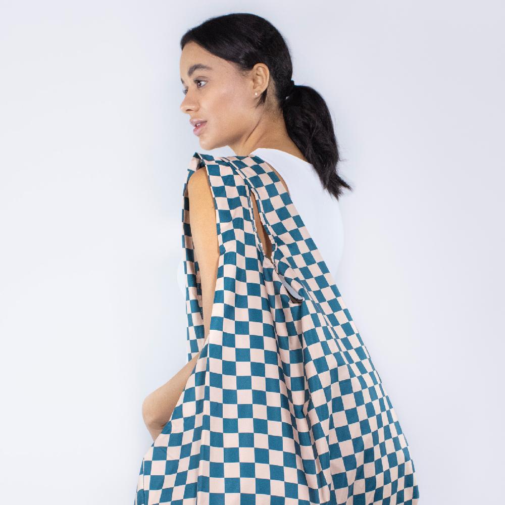 Trendform XL Bag Checkerb. Teal & Beige