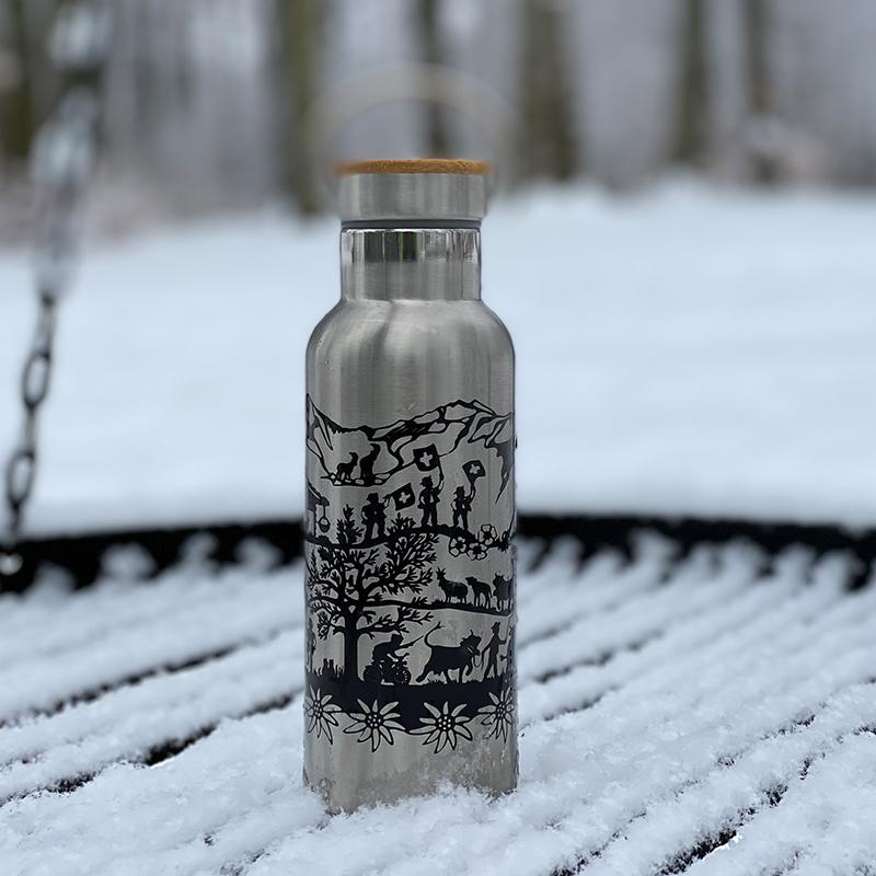 Trendform Trinkflasche SWISS TRADITION Silber 500 Ml