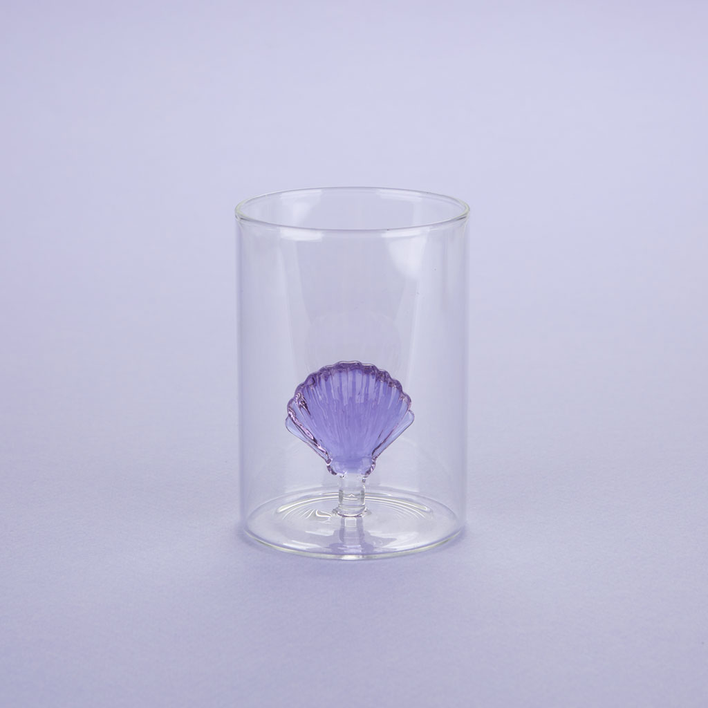 Trendform Trinkglas ATLANTIS SHELL Lila Borosilicate