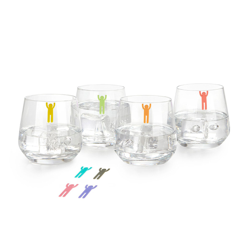 Trendform Trinkglasmarkierer STICKY MEN 8er Assortiert