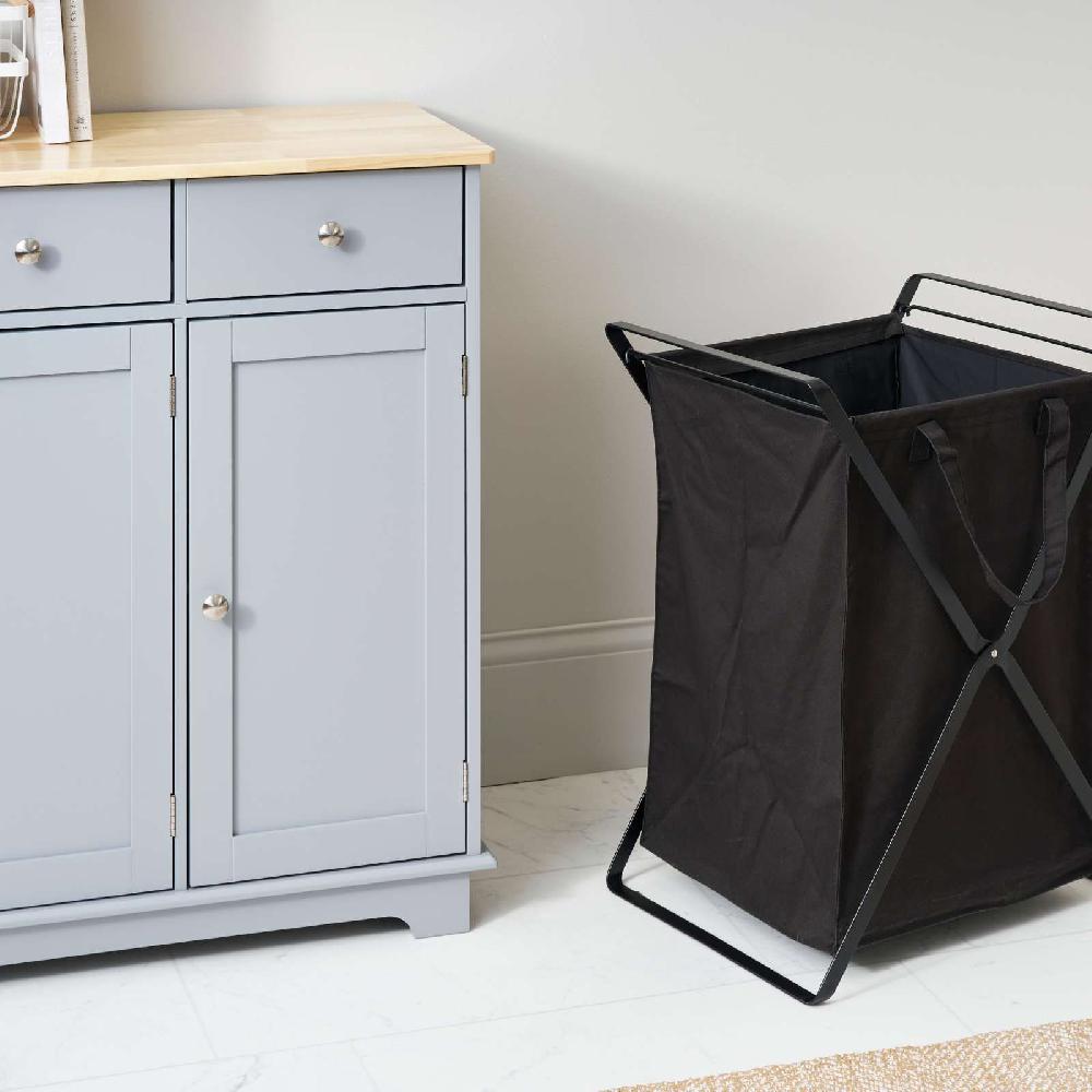 Trendform Wäschekorb TOWER Schwarz Mit Herausnehmbarer Tasche