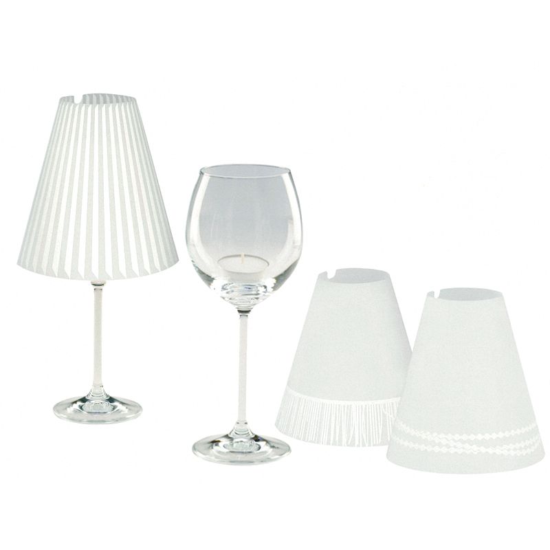 trendform Weinglasleuchte SCHÖNE HELENE gerollt 3er Set weiss assortiert