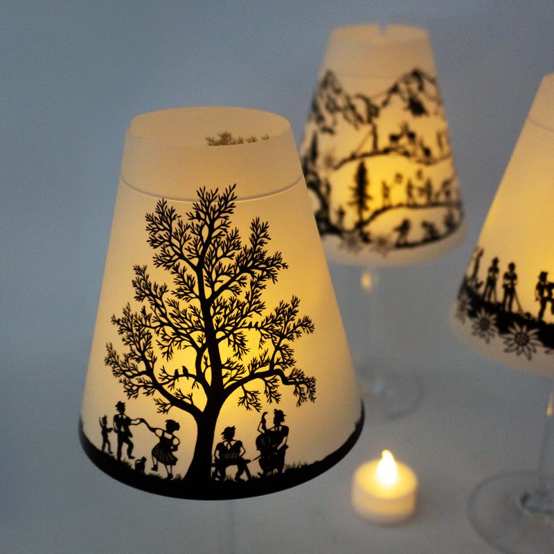 Trendform Weinglasleuchte SCHÖNE HELENE - SWISS TRADITION 3er Set Weiss Assortiert