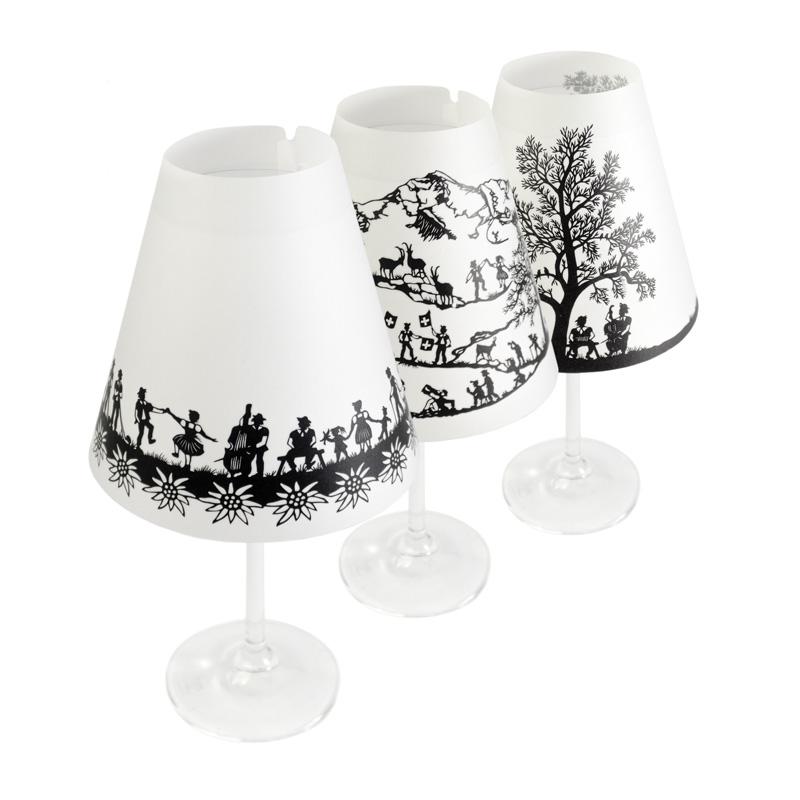 trendform Weinglasleuchte SCHÖNE HELENE - SWISS TRADITION 3er Set weiss assortiert