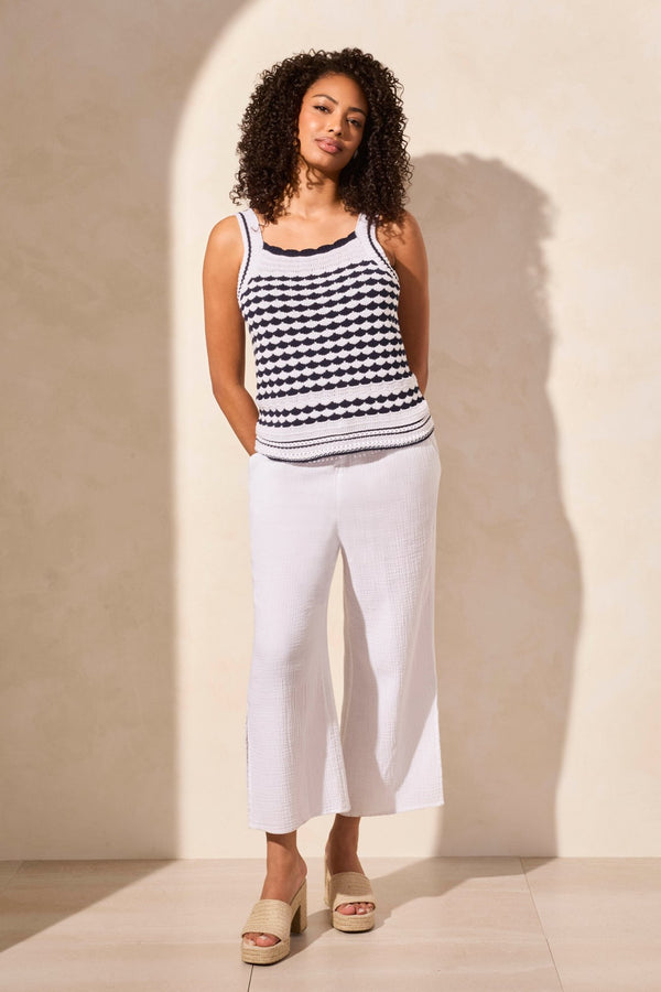 tribal Camisole En Maille De Coton Avec Détail En Crochet