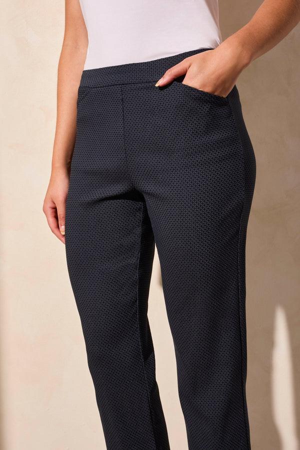 Tribal Capri Évasé En Bengalin Stretch Jacquard À Losanges