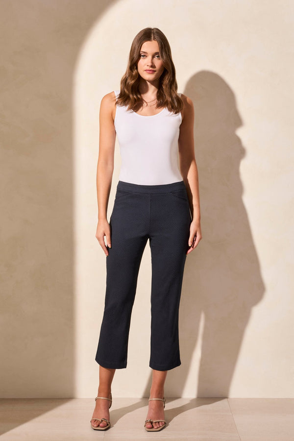 tribal Capri Évasé En Bengalin Stretch Jacquard À Losanges