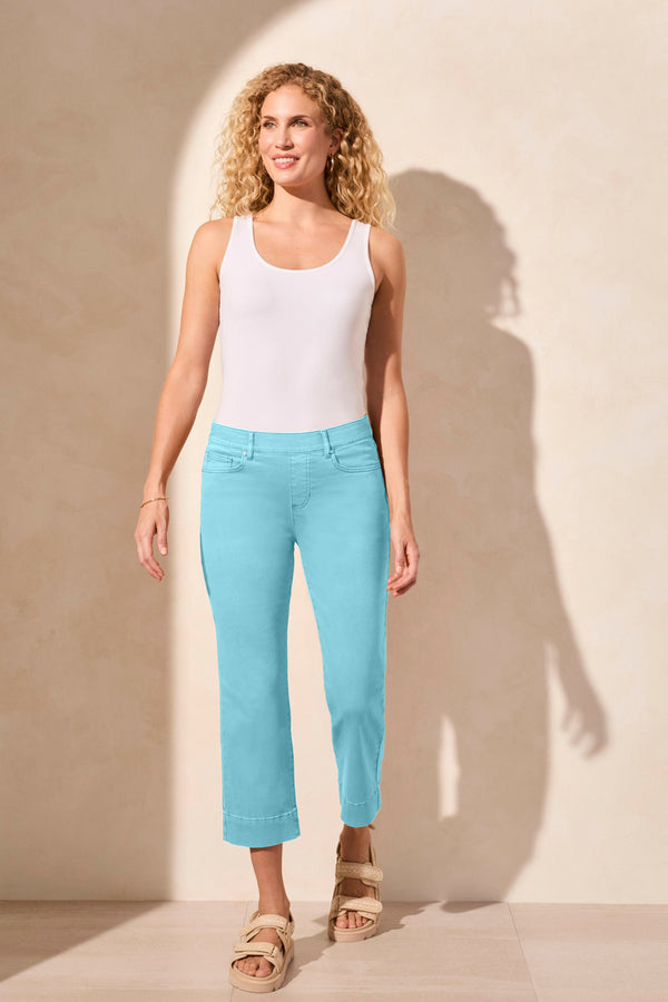 tribal Capri Semi-Évasé En Denim Confort Extensible