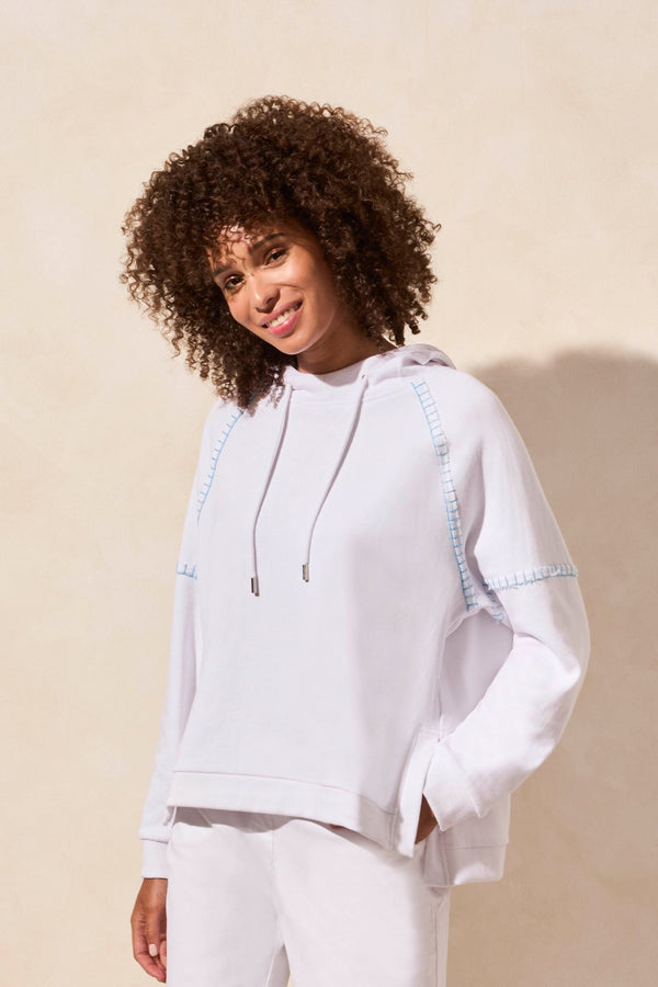 Tribal French Terry Contrast-Stitch Long-Sleeve Hoody