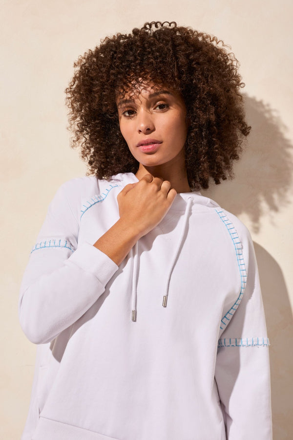 Tribal French Terry Contrast-Stitch Long-Sleeve Hoody