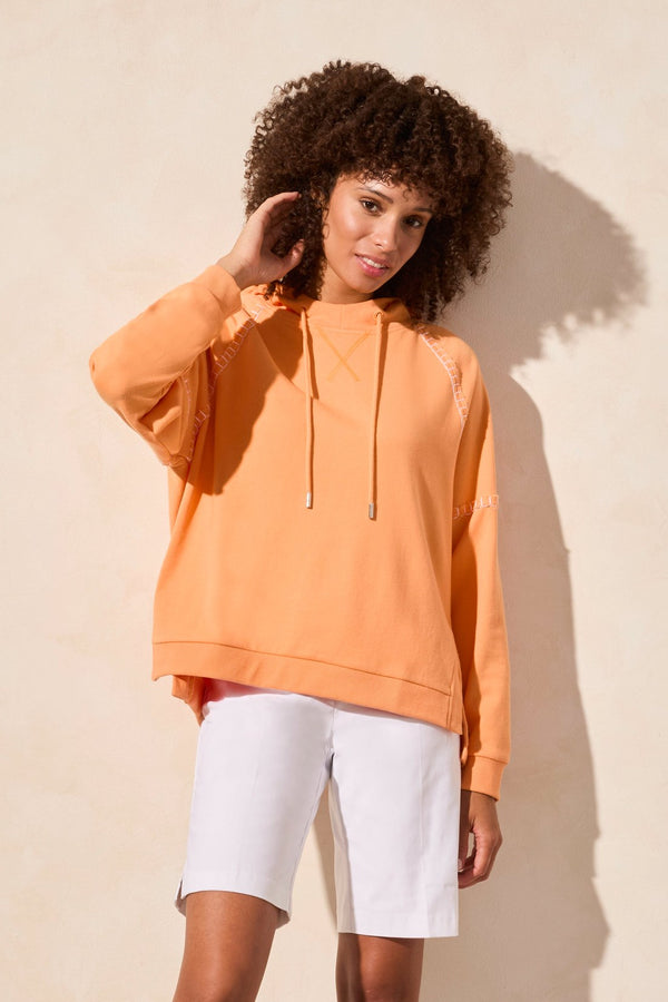 Tribal French Terry Contrast-Stitch Long-Sleeve Hoody