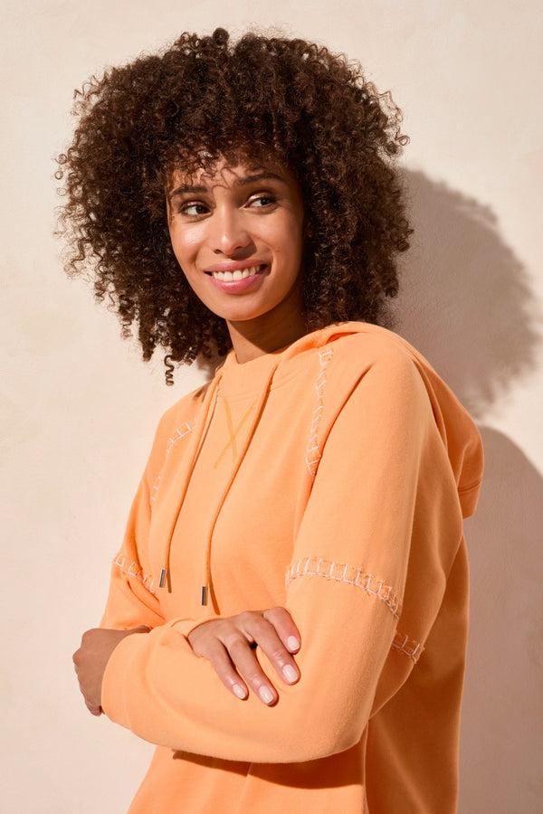 Tribal French Terry Contrast-Stitch Long-Sleeve Hoody