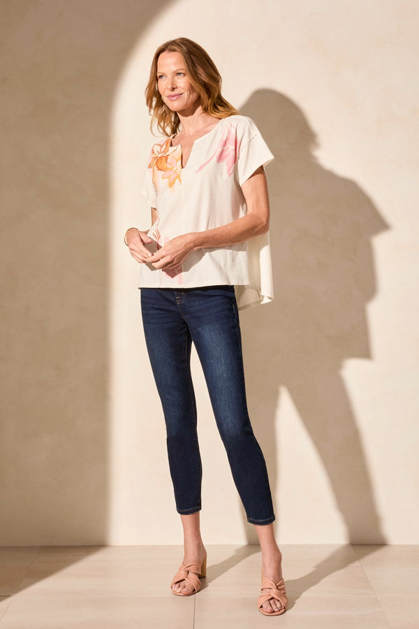 Tribal Haut À Col Bateau Et Épaules Tombantes En Maille Douce