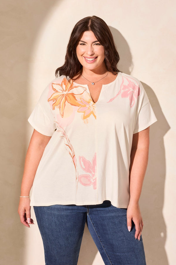 Tribal Haut À Col Bateau Et Épaules Tombantes En Maille Douce