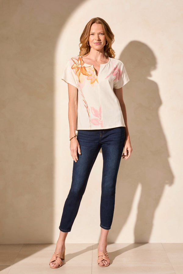 tribal Haut À Col Bateau Et Épaules Tombantes En Maille Douce