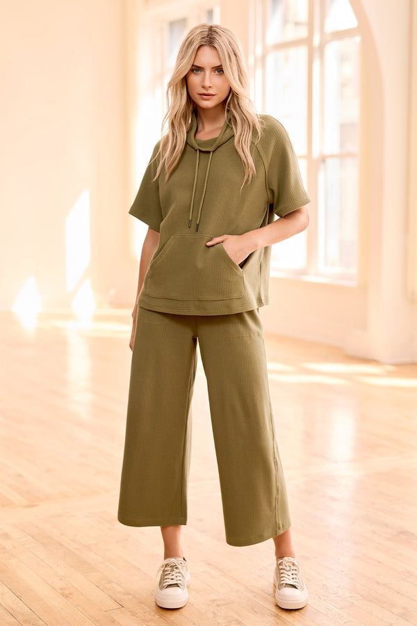 tribal Haut À Manches Courtes Col Cheminée Avec Cordon