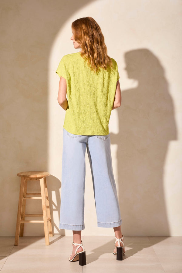 Tribal Haut En Maille Texturée À Mancherons Et Col En V