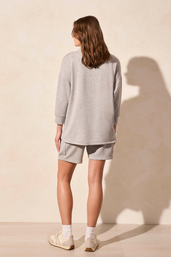 Tribal Haut En Scuba Léger À Fermeture Éclair Sur Le Devant Et Col Cheminée