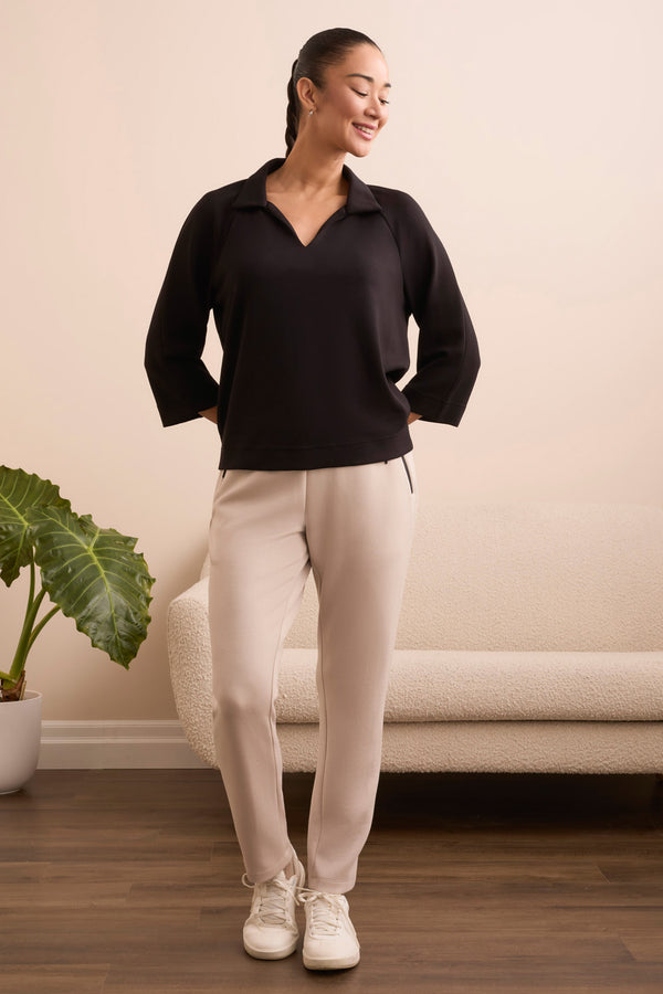 Tribal Haut Henley En Scuba Léger Avec Fentes Latérales