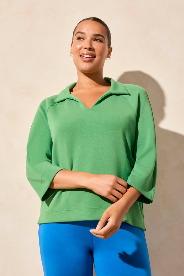 Tribal Haut Henley En Scuba Léger Avec Fentes Latérales