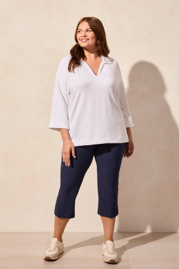 Tribal Haut Henley En Scuba Léger Avec Fentes Latérales