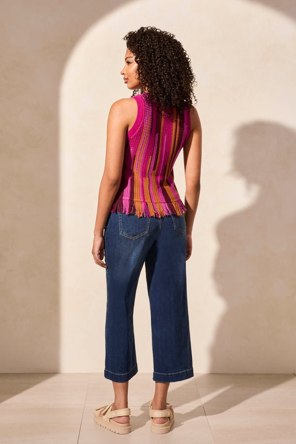 Tribal Haut Sans Manches À Col Rond En Maille De Coton