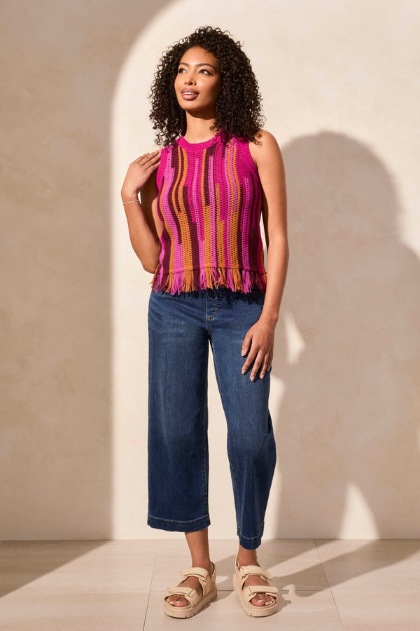 tribal Haut Sans Manches À Col Rond En Maille De Coton