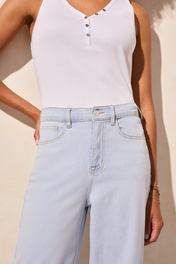 Tribal Jean Extensible Brooke Taille Haute Jambe Large