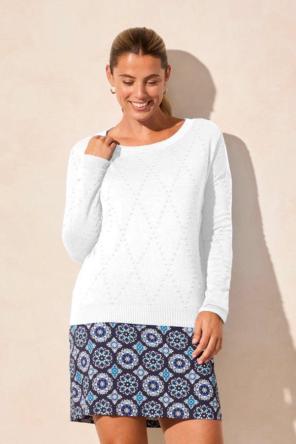 Tribal Pull À Col Ras-Du-Cou À Manches Longues Avec Trous Dans Les Pouces