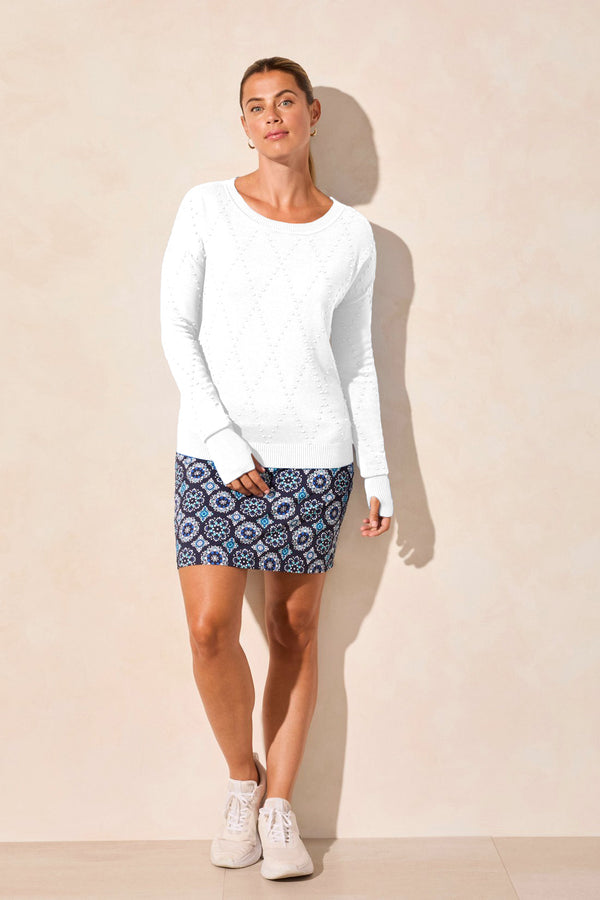 Tribal Pull À Col Ras-Du-Cou À Manches Longues Avec Trous Dans Les Pouces