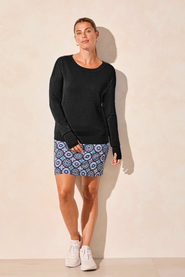 Tribal Pull À Col Ras-Du-Cou À Manches Longues Avec Trous Dans Les Pouces