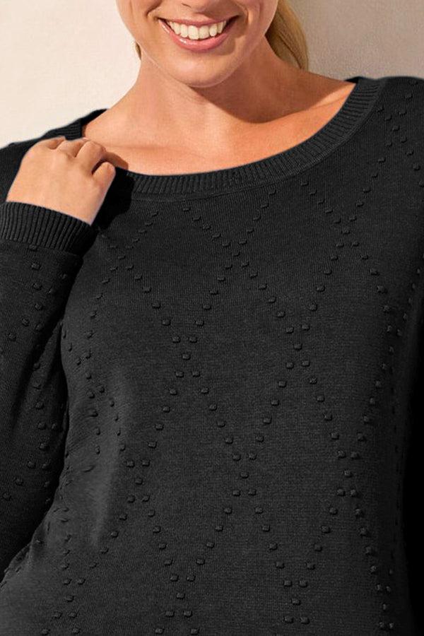 Tribal Pull À Col Ras-Du-Cou À Manches Longues Avec Trous Dans Les Pouces