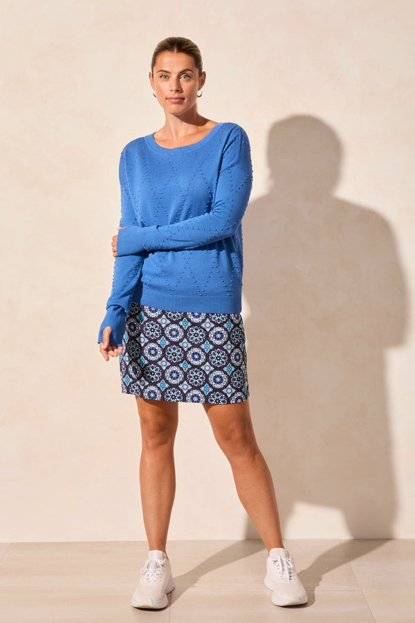 Tribal Pull À Col Ras-Du-Cou À Manches Longues Avec Trous Dans Les Pouces